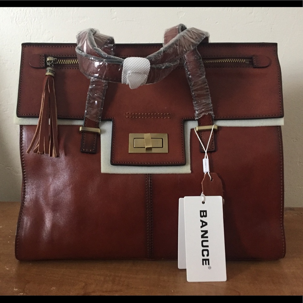 BANUCE Brown Leather Bag